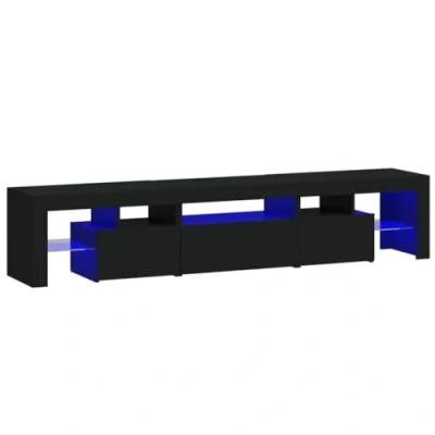 Abbildung von vidaXL TV Schrank mit LED Leuchten Schwarz 200x36,5x40 cm (1 St)