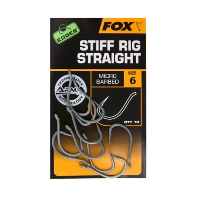 Abbildung von Fox Edges Stiff Rig Straight Hakengröße 6 Microwiderhaken Karpfenhaken