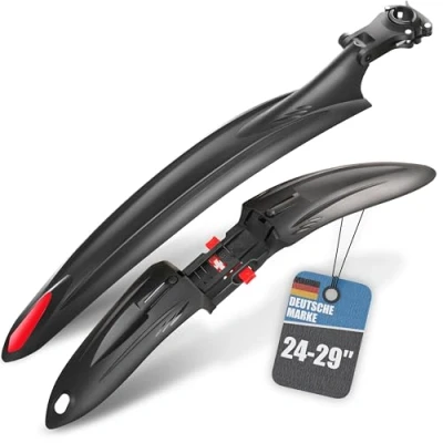 Abbildung von BALOU Fahrrad Schutzblech Set 24 29 Zoll Universal Schutzbleche Mountainbike für vorne und hinten MTB Steckschutzblech abnehmbar Spritzschutz