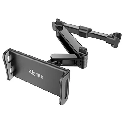 Abbildung von Klsniur Auto Kopfstützenhalterung, Tablet Rücksitz Halterung, universal, um 360 drehbar, verstellbar für 15,2 cm 26,7 Tablet, iPad, Air, iPad Mini, Samsung Galaxy