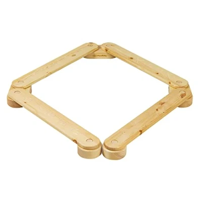 Abbildung von MEOWBABY Balancierbalken mit 4 Balancierbrett für Kinder Parcour Balance Beam aus Holz Sensorischer Weg Zahlen, Natur