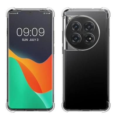 Abbildung von kwmobile Hülle kompatibel mit OnePlus 12 TPU Silikon Case Ecken Schutz Schutzhülle Cover Transparent