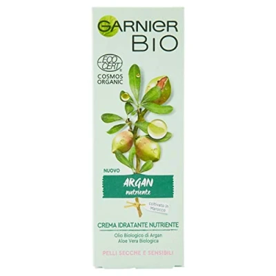 Abbildung von Garnier Bio Argan Gesichtscreme für natürliches Gesicht, feuchtigkeitsspendend und pflegend, Formel, trockene oder empfindliche Haut, 50 ml, 1 Stück