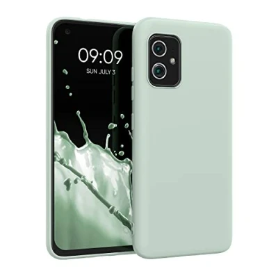 Abbildung von kwmobile Hülle kompatibel mit ASUS Zenfone 8 weiches TPU Silikon Case Cover geeignet für kabelloses Laden Cool Mint
