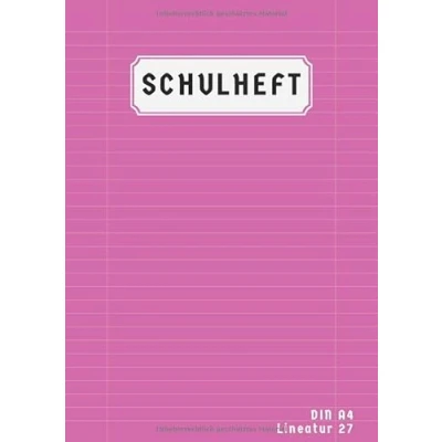 Abbildung von Schulheft A4 Lineatur 27: Heft Liniert Mit Doppelrand 50 Blatt Schreibheft 27 Din Rosa
