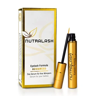Abbildung von Nutralash Eyelash Formula ADVANCED Wimpernserum für lange Wimpern in nur 4 6 Wochen I Lash Serum Wachstum Wimpernwachstum/Wimpernverlängerung Made Germany 3ml