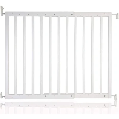 Abbildung von Safetots Robustes Holz Babygitter für Treppen, Weiß, 63.5 cm 105.5 cm, Schraubgitter, Schraubbefestigung als Sicherheitssperre, stilvolles Design und praktisches Sicherheitsgitter