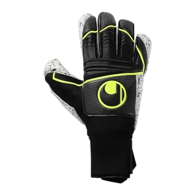 Abbildung von uhlsport Supergrip+ Flex Frame Carbon, Kinder und Erwachsene Torwarthandschuhe, Noir/Jaune Fluo, 8