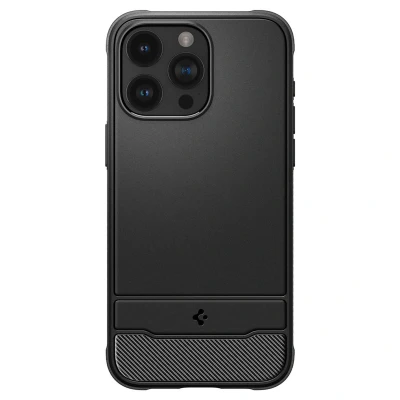 Abbildung von Apple iPhone 15 Pro Hülle MagSafe Silikon Spigen Soft Case/Backcover Handyhülle Schwarz Shockproof/Stoßfest