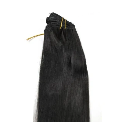 Abbildung von WIG ME UP EX03 GGO 2 Clip in Komplett Set 8 tlg. Extensions Haarverlängerungen Vollkopf Farbe Schwarz (2) Länge 40cm
