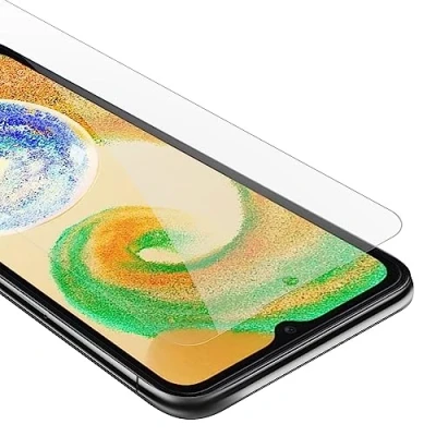 Abbildung von Cadorabo Panzer Schutz Glas für Samsung Galaxy A04s Schutzfolie in Ultra Klar Hüllen freundlich Gehärtetes (Tempered) Dipslayschutz Folie 9H Härte Anti Kratzer