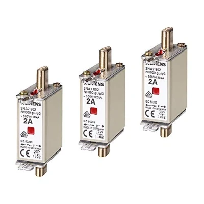 Abbildung von SIEMENS x3 Stück NH Sicherungseinsatz, NH000 63A Kombikennmelder