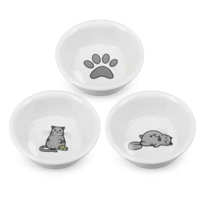 Abbildung von Navaris Futternapf 3er Set Futternäpfe für Katzen und Hunde, Porzellan, spülmaschinenfest