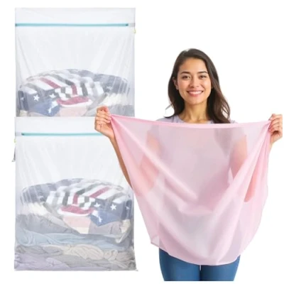 Abbildung von Everhomely® Wäschenetz 2x XXL Set 60x90 cm Waschsack mit Reißverschluss,(2 St), Größe 60 x 90