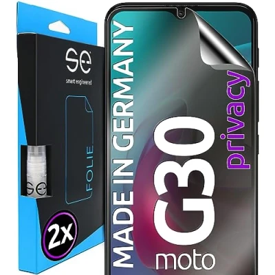 Abbildung von S.E für Motorola Moto G30 Schutzfolie privacy Blickschutz Folie 2x Folien im SET aus Deutschland, Anti peep Matte Spy Folie, staubfrei und blasenfrei, Sichtschutz