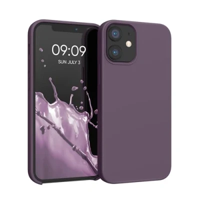 Abbildung von kwmobile Hülle kompatibel mit Apple iPhone 12 Mini Silikon Handy Case Handyhülle weiche Oberfläche kabelloses Laden Helle Iris