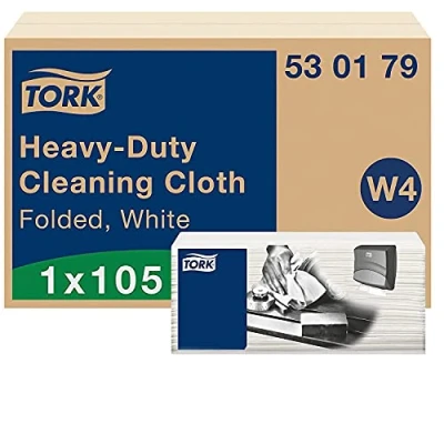 Abbildung von Tork Extra Starke Reinigungstücher Weiß W4, Mehrzweck, 1 x 105 Tücher, 530179