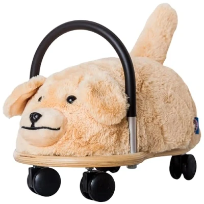 Abbildung von Wheelybug Kleinkind Holz Rutschtier mit austauschbarem Plüschbezug Sicherheit Zertifiziertes Entwicklungsspielzeug Klein (1 3 Jahre) Plüschhund
