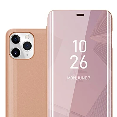 Abbildung von Cadorabo Hülle kompatibel mit Apple iPhone 11 PRO Schutzhülle TPU Silikon Case 360 View Spiegel, Slim Kratzfest Weiche Gummi Rundumschutz Cover für in Pink