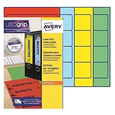 Abbildung von Boîte de 80 étiquettes laser AVERY pour dos classeur 192x61 assortis L4761 20X