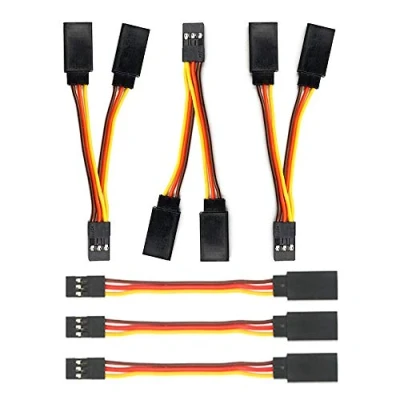 Abbildung von GTIWUNG 3 Stück Servo V Kabel 3&quot;/75mm, 3&quot; /75mm RC Verlängerungskabel, JR Servoverlängerung, Extension Cable 22/26AWG 60/30 Kerne Futaba für Fernbedienung Flugzeuge