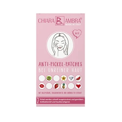 Abbildung von CHIARA AMBRA® Anti Pickel Patches, Gegen Akne und unreine Haut, Absorbieren Spot Dot, Entfernen PickeI, Pflaster mit Salizylsäure, Treatment, Hautberuhigend, Vegan, Inhalt: 36 Stück