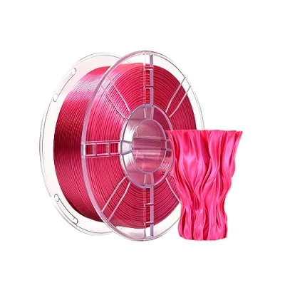 Abbildung von iBOSS PLA Plus (PLA+) Glänzendes Seide 3D Drucker filament 1,75mm, Seiden Maßhaltigkeit +/ 0,02 mm, 1kg Spule (2,2 lbs) für FDM Drucker, Silk Rosenrot