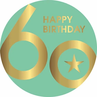 Abbildung von Essbarer Tortenaufleger 60. Geburtstag // Kuchendekoration Tortendekoration (Grün)