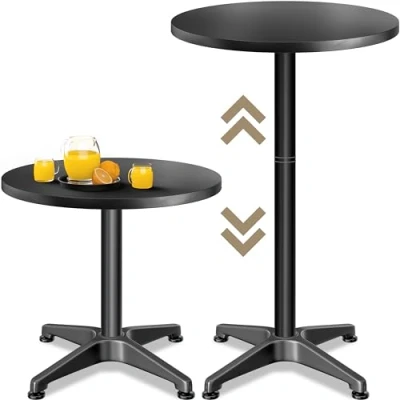 Abbildung von Casaria Stehtisch (1 St), Höhenverstellbar 70cm/115cm Hoch Alu Rund Ø60cm Bistrotisch Wetterfest