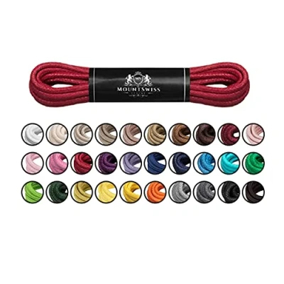Abbildung von Mount Swiss Luxury Schuhbänder I Wasserabweisende und reißfeste Schnürsenkel rund ø 2 3 mm aus feiner Baumwolle/gewachst Farbe: red, Länge: 45 cm