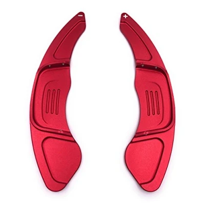 Abbildung von H Customs Schaltwippen Verlängerung Shift Paddle kompatibel mit Golf 7 nur GTI R GTD Polo 2018 Alu eloxiert RED