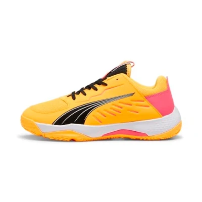 Abbildung von Puma Accelerate Handballschuh für Kinder, Größe: 36, Sun stream sunset glow black Schuhe