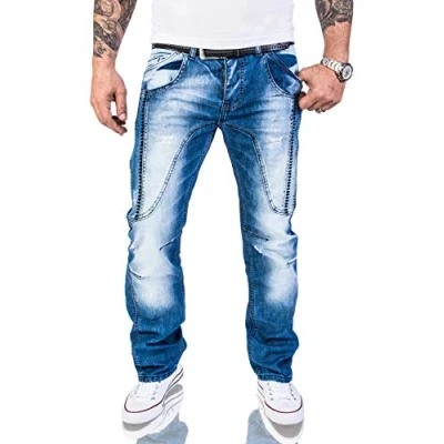 Abbildung von Rock Creek Straight Jeans Herren Stonewashed Hellblau RC 2011