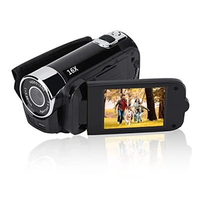 Abbildung von Bewinner Tragbarer Digitaler Camcorder, Full HD Camcorder Unterstützung 32G Karte 270 Rotation 1080P 16X High Definition Video DV Kamera für Home Party, Picknick im Freien, Camping(EU Black)