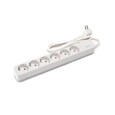 Abbildung von 5 Fach Schuko Steckdosenleiste ohne Schalter, 1,5 m, 3G, mm², Weiß, Steckdosen