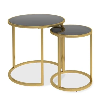 Abbildung von Vicco Beistelltisch Set Sevilla, Schwarz, 50 x 35 cm 2er
