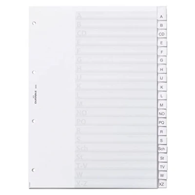 Abbildung von Durable Kunststoffregister A4 20 teilig A Z, 1 Stück, transparent, 680019