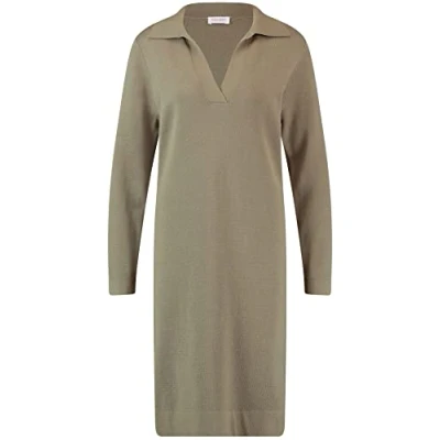 Abbildung von Gerry Weber Damen Kleid aus feinem Strick Langarm unifarben knieumspielend Khaki 46