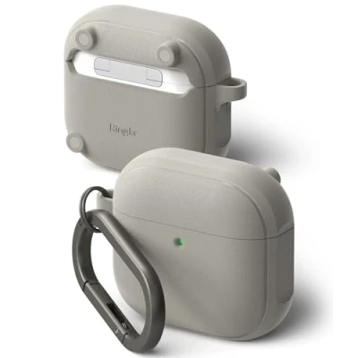 Abbildung von Ringke Onyx Magnetic [Kompatibel mit MagSafe] für AirPods 4 Case Hülle, rutschfeste Stoßfeste Festem Griff Schutzhülle Magnetisches Laden Karabiner 4. Generation Warm Gray