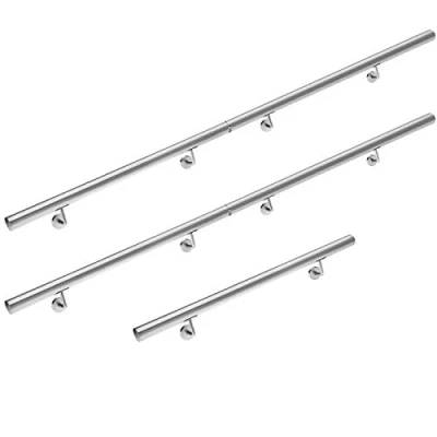 Abbildung von Monzana Edelstahl Handlauf V2A Geländer Treppengeländer 500 cm Wandhalterung Verbindungen Verschlusskappen Innen &amp; Außen