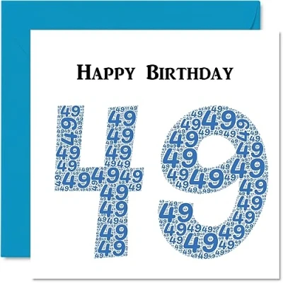 Abbildung von lustige Geburtstagskarte zum 49. Geburtstag für Männer Shapecloud Happy Birthday Karte Vater, Mutter, Bruder, Schwester, Großvater, Oma, Onkel, Tante, 145 mm x Grußkarten,