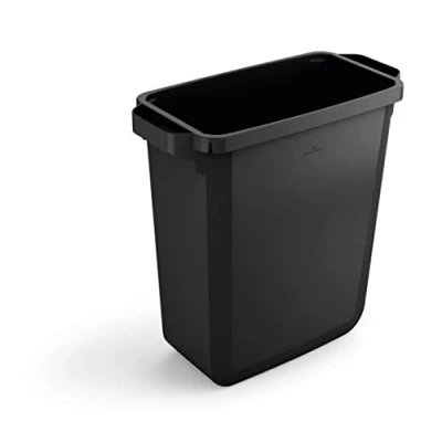 Abbildung von Durable Abfalleimer Durabin Eco 60 Liter, Blauer Engel zertifiziert, mit Tragegriffen, schwarz, 1800503221