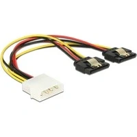 Abbildung von 5,25&quot; 4Pin Stecker &gt; 2x SATA 15Pin Buchse, Y Kabel