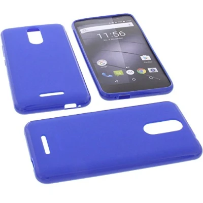 Abbildung von foto kontor Tasche kompatibel mit Gigaset GS160 / GS170 Hülle Gummi TPU Schutz Handytasche blau