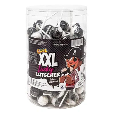 Abbildung von XXL Lucky Lutscher, 100 große Lakritz Lollis, x 17g, 1700 g