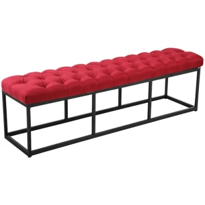 Abbildung von CLP Sitzbank Amun I Mit Stoff Bezug Schwarzem Metallgestell, Farbe:rot, Größe:150 cm