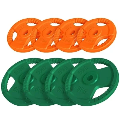 Abbildung von Hantelscheibenset 30/31mm Gummi Gripper 4x2.5 kg und 4x5