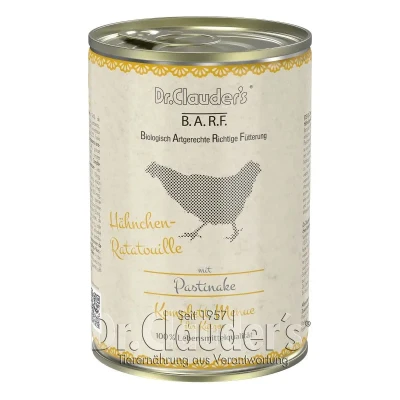 Abbildung von Dr.Clauder ́s B.A.R.F. Komplett Menue Hähnchen Ratatouille 400g
