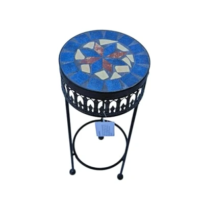 Abbildung von PrimoLiving Metall Blumenhocker/Beistelltisch Mosaik rund schwarz Gr. S (P 934)