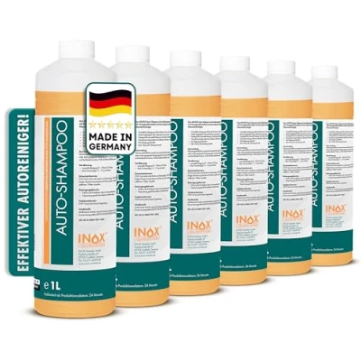 Abbildung von INOX® Nano Line Autoshampoo Konzentrat 6x1L Autoreiniger für PKW, LKW, Wohnmobil und Motorrad Hochdruckreiniger Sanfte Reinigung